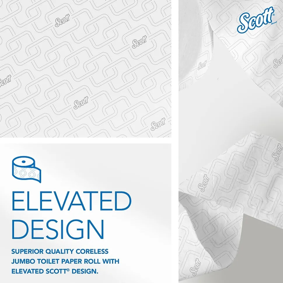 Scott Essential JRT Recycled Coreless Toilet Paper, 2-ply, White, 12 Rolls/Case (07006)