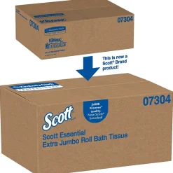 Scott Essential 2-Ply Jumbo Toilet Paper, White, 12 Rolls/Carton (07304)