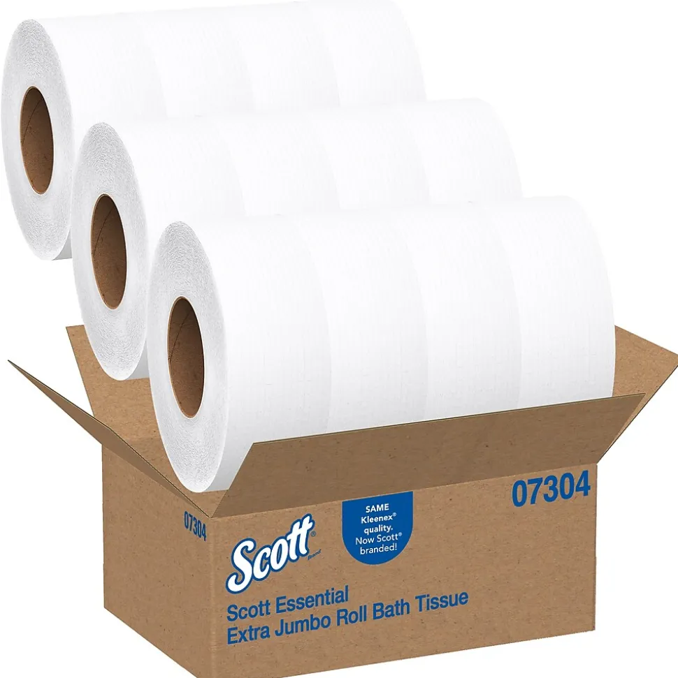Scott Essential 2-Ply Jumbo Toilet Paper, White, 12 Rolls/Carton (07304)