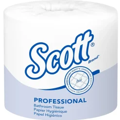 Scott Essential 1-Ply Standard Toilet Paper, White, 1210 Sheets/Roll, 80 Rolls/Carton (05102)