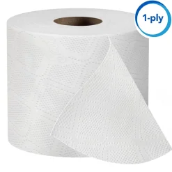 Scott Essential 1-Ply Standard Toilet Paper, White, 1210 Sheets/Roll, 80 Rolls/Carton (05102)