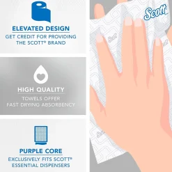 Scott Essential Recycled Hardwound Paper Towels, 1-ply, 950 ft./Roll, 6 Rolls/Carton (02001)