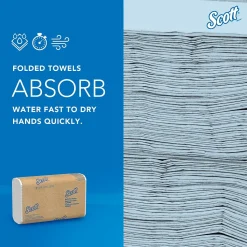 Scott Essential Recycled Multifold Paper Towels, 1-ply, 250 Sheets/Pack, 16 Packs/Carton (01804)