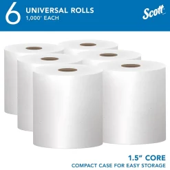 Scott Essential Recycled Hardwound Paper Towels, 1-ply, 1000 ft./Roll, 6 Rolls/Carton (01005)