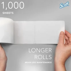 Scott Essential Recycled Coreless Toilet Paper, 2-ply, White, 1000 Sheets/Roll, 36 Rolls/Case (04007)