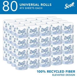 Scott Essential Recycled Toilet Paper, 2-ply, White, 473 Sheets/Roll, 80 Rolls/Case (13217)