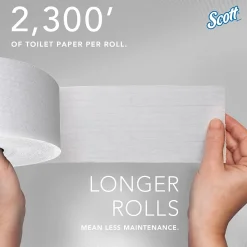 Scott Essential Recycled Coreless Toilet Paper, 1-ply, White, 12 Rolls/Case (07005)
