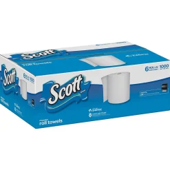 Scott Hardwound Paper Towels, 1-ply, 1000 ft./Roll, 6 Rolls/Carton (KCC10191)
