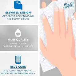 Scott Pro Recycled Hardwound Paper Towels, 1-ply, 1150 ft./Roll, 6 Rolls/Carton (25702)