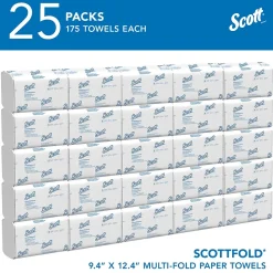 Scott Pro Recycled Multifold Paper Towels, 1-ply, 175 Sheets/Pack (01980)
