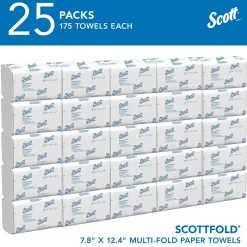 Scott Pro Scottfold Recycled Multifold Paper Towels, 1-ply, 175 Sheets/Pack, 25 Packs/Carton (01960)