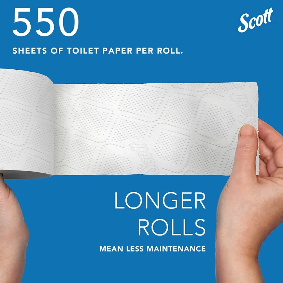Scott Professional Toilet Paper, 2-Ply, White, 550 Sheets/Roll, 40 Rolls/Carton (48040)