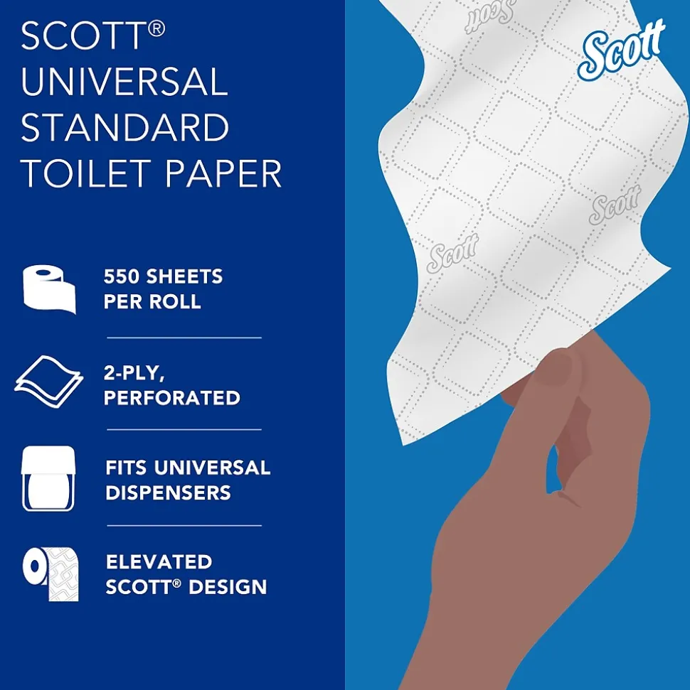 Scott Professional Toilet Paper, 2-Ply, White, 550 Sheets/Roll, 40 Rolls/Carton (48040)