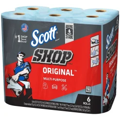 Scott Shop Towels Original, 9.4" x 11", Blue, 55 Towels/Roll, 24 Rolls/Carton (75180CT)