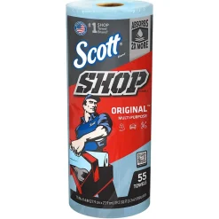 Scott Shop Towels Original, 9.4" x 11", Blue, 55 Sheets/Roll, 30 Rolls/Carton (75130)