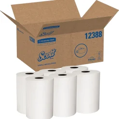 Scott SLIMROLL Recycled Hardwound Paper Towels, 1-ply, 580 ft./Roll, 6 Rolls/Carton (12388)
