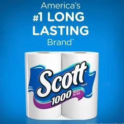 Scott Toilet Paper, 1-ply, White, 1000 Sheets/Roll, 20 Rolls/Case (49668)