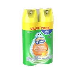 Scrubbing Bubbles Bathroom Grime Fighter Disinfecting Surface Cleaner Aerosol, Citrus Scent, 20 oz., 2/Pack (306381)