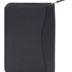 Scully Leather Padfolio with Zipper Closure, Black (5019Z-11-24-F)