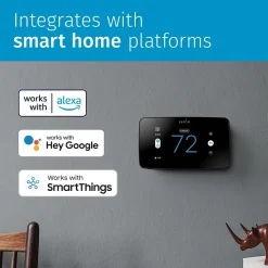 Sensi Touch 2 Smart Programmable Wi-Fi Thermostat, Works with Alexa, Black Beveled Edge (ST76)