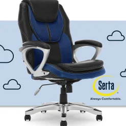 Serta Amplify Ergonomic Faux Leather Swivel Executive Chair, Blue (43673B)