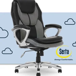 Serta Amplify Ergonomic Faux Leather/Mesh Swivel Executive Chair, Gray (43673A)