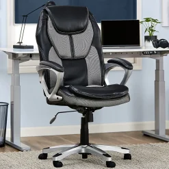 Serta Amplify Ergonomic Faux Leather/Mesh Swivel Executive Chair, Gray (43673A)