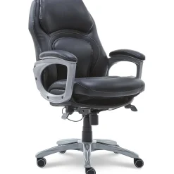 Serta Back in Motion Bonded Leather Executive Chair, Smooth Black (43521OSS)
