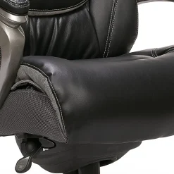 Serta Big & Tall Ergonomic Bonded Leather Swivel Executive Chair, Black/Silver (44951)