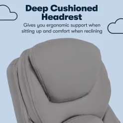 Serta Claremont Ergonomic Faux Leather Swivel Executive Chair with Back in Motion Technology, Gray (44186A)