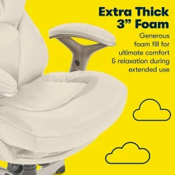 Serta Claremont Ergonomic Faux Leather Swivel Executive Chair with Back in Motion Technology, Ivory (44186C)