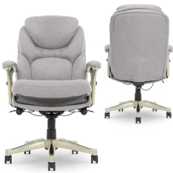 Serta Claremont Ergonomic Fabric Swivel Executive Chair with Back in Motion Technology, Light Gray (44186D)