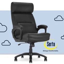 Serta Comfort Big & Tall Ergonomic Bonded Leather Swivel Executive Chair, Black (CHR10131A)