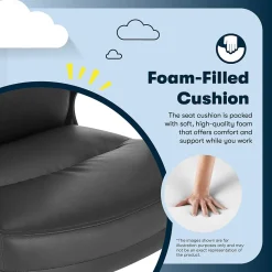 Serta Comfort Big & Tall Ergonomic Bonded Leather Swivel Executive Chair, Black (CHR10131A)