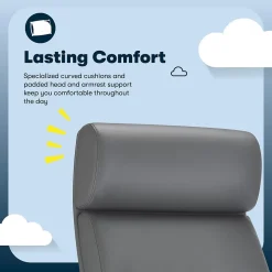 Serta Comfort Big & Tall Ergonomic Bonded Leather Swivel Executive Chair, Gray (CHR10131C)