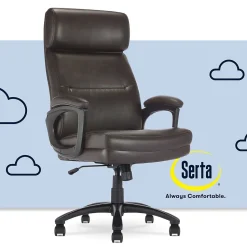 Serta Comfort Big & Tall Ergonomic Bonded Leather Swivel Executive Office Chair, Brown (CHR10131B)
