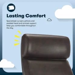 Serta Comfort Big & Tall Ergonomic Bonded Leather Swivel Executive Office Chair, Brown (CHR10131B)