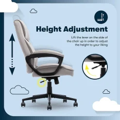 Serta Comfort Classic Ergonomic Velvet Fabric Swivel Executive Chair, Taupe (CCHR10005B)