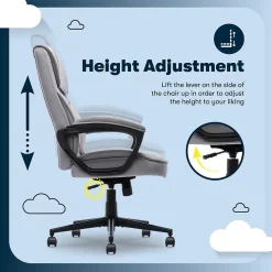 Serta Comfort Classic Ergonomic Velvet Fabric Swivel Executive Chair, Gray (CCHR10005A)
