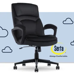 Serta Comfort Classic Ergonomic Velvet Fabric Swivel Executive Chair, Black (CCHR10005D)
