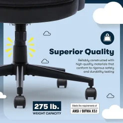 Serta Comfort Classic Ergonomic Velvet Fabric Swivel Executive Chair, Black (CCHR10005D)