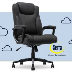 Serta Comfort Eco Ergonomic Velvet Fabric Swivel Executive Chair, Light Black (CCHR10006B)