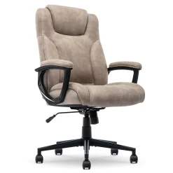 Serta Comfort Eco Ergonomic Velvet Fabric Swivel Executive Chair, Light Brown (CCHR10006C)