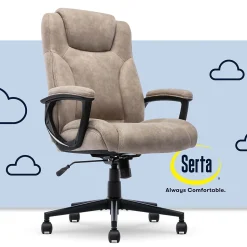 Serta Comfort Eco Ergonomic Velvet Fabric Swivel Executive Chair, Light Brown (CCHR10006C)