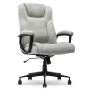 Serta Comfort Eco Ergonomic Velvet Fabric Swivel Executive Chair, Light Grey (CCHR10006A)