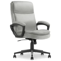 Serta Comfort Ergo Ergonomic Velvet Fabric Swivel Executive Chair, Gray (CCHR10016C)