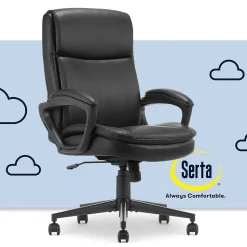 Serta Comfort Ergo Ergonomic Bonded Leather Swivel Executive Chair, Black (CCHR10016B)