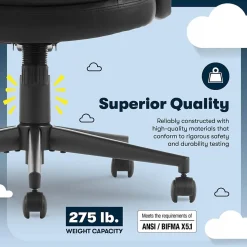 Serta Comfort Ergo Ergonomic Bonded Leather Swivel Executive Chair, Black (CCHR10016B)