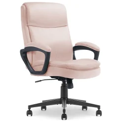 Serta Comfort Ergo Ergonomic Velvet Fabric Swivel Executive Chair, Pink (CCHR10016D)