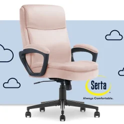Serta Comfort Ergo Ergonomic Velvet Fabric Swivel Executive Chair, Pink (CCHR10016D)